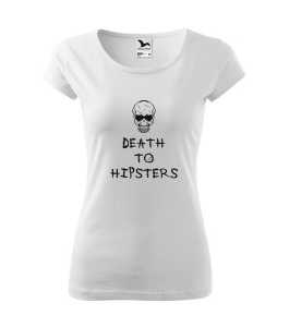 Death to hipsters - Halált a hipszterekre koponyás vicces póló póló kép